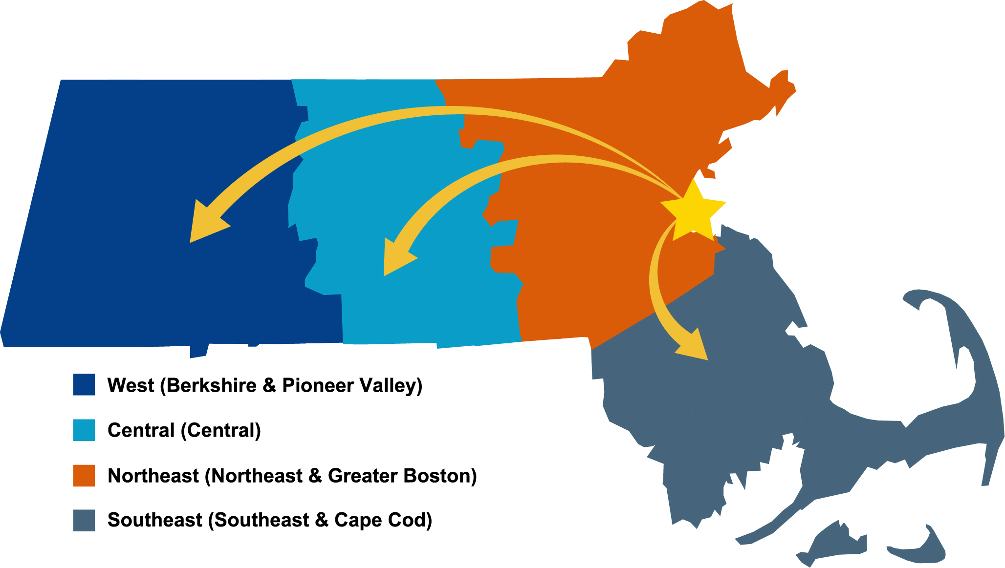 Regional Map of Massachusetts